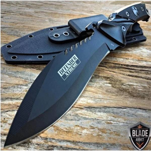 Defender Xtreme Tactical Team Fixed Blade Knife 3Cr13 Steel