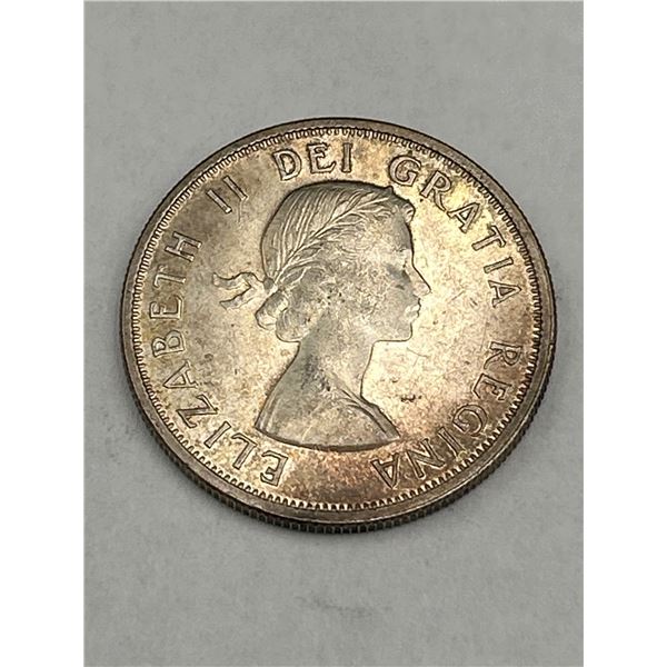 1964 Canada 50 Cents Coin Featuring Queen Elizabeth II and Coat of Arms