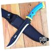 Image 1 : 16″ Defender Xtreme Full Tang Hunting Knife with Blue/Neon Green Rubber Handle