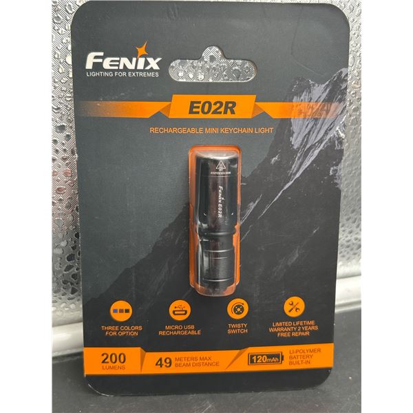 Fenix E02R Rechargeable Mini Keychain Light, 200 Lumens