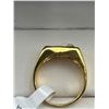 Image 2 : Yellow Gold-Plated Ring With Geometric Design and Stone Accent