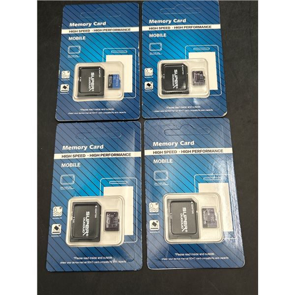 4 High Speed 32GB Memory Cards with Adapters for Mobile Devices
