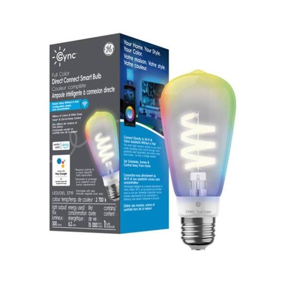 Lot of 6 GE Cync Full Color Direct Connect Smart Bulbs LED/EDL ST19