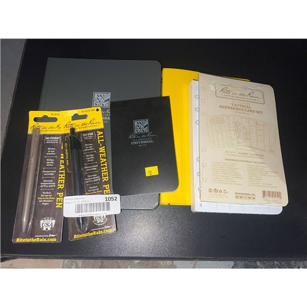 Lot of Rite in the Rain All-Weather Stationery Lot with Notebooks, Loose Leaf, and Pens