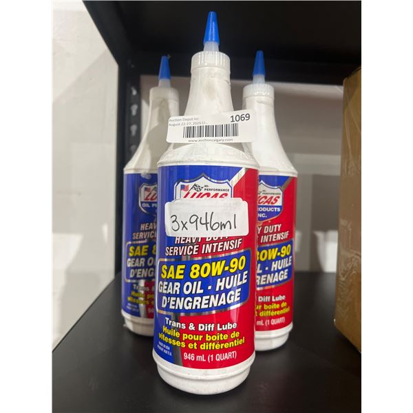 Lucas SAE 80W-90 Heavy Duty Gear Oil (3 x 946ml)
