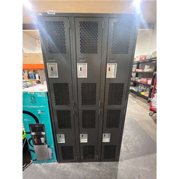 Metal Locker Unit with Ventilated Doors and Locking Mechanisms 6 Door