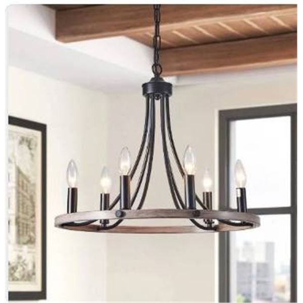 Wagon Wheel Chandelier for Living Room or Kitchen