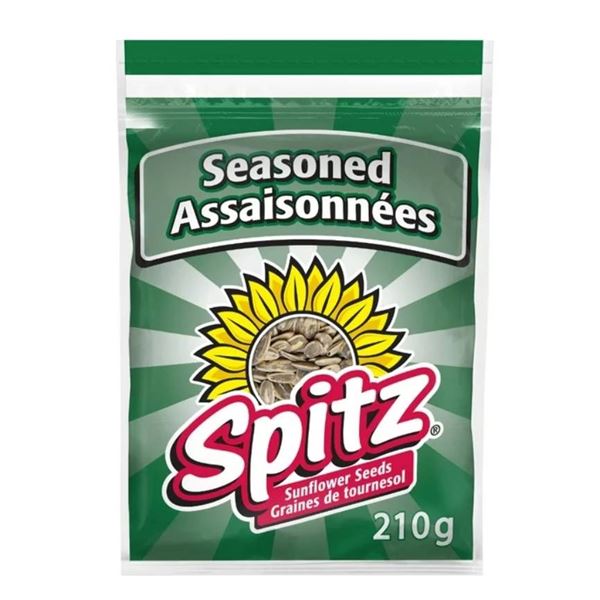 Spitz Seasoned Sunflower Seeds 210g, 24 Bags