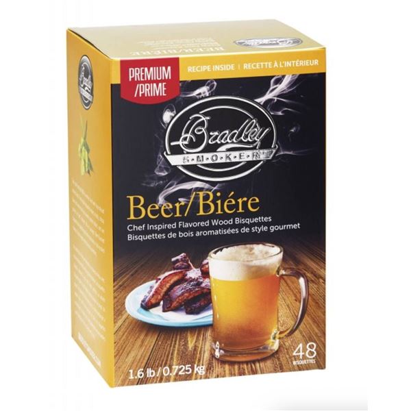 Bradley Smoker Beer Bisquettes, 48-Count, 1.6 lb (0.725 kg)