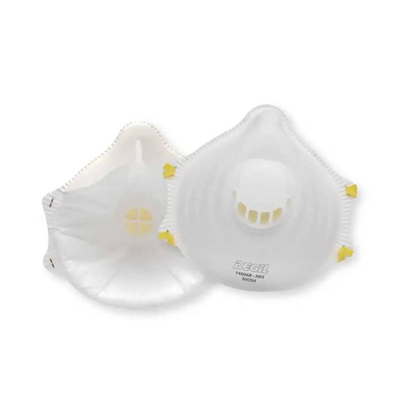 Lot of 4 Degil Odyssey N95V Disposable Valved Respirators, Box of 10 Each