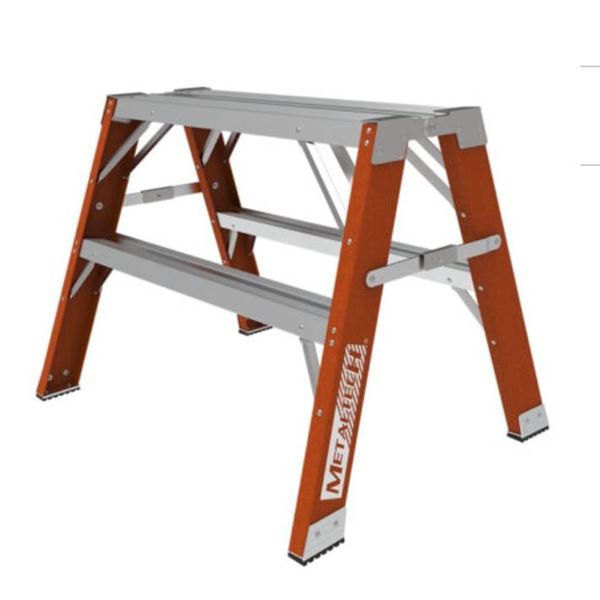 Metaltech 2′ Buildman Fiberglass Step-Up Workbench, Sawhorse Stand