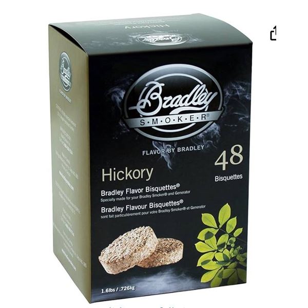 Bradley Smoker Hickory Flavor Bisquettes 48-Count for Smokers