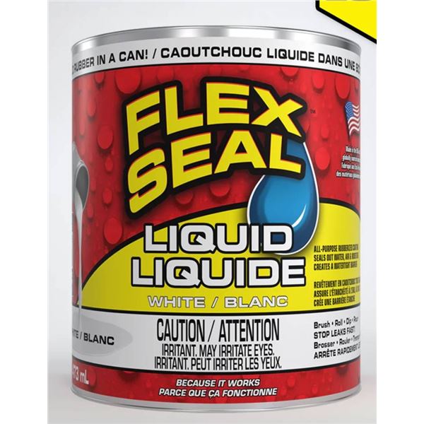 Lot of 3 Flex Seal Liquid Rubber – White, 473 mL Each