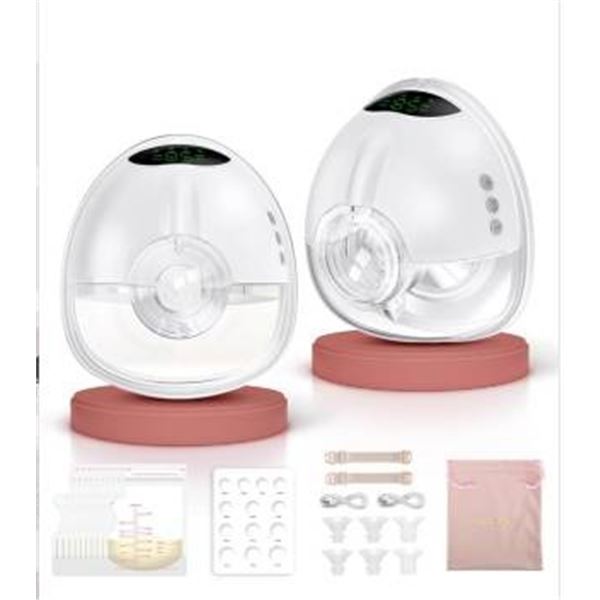 Wearable Breast Pump with Dual Units in Pink