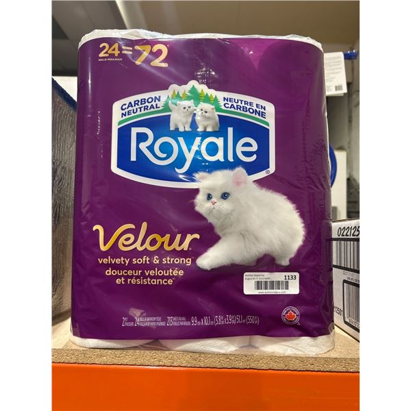 Royale Velour Toilet Paper 24 Rolls, 2-Ply, 550 g