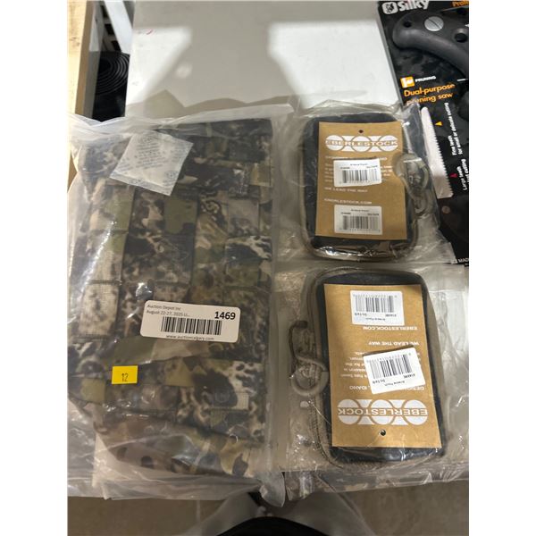 Eberlestock ButtBucket Bow/Gun Carrier with Ripcord in Camouflage Design and Lot of 2 Airwave Pouch