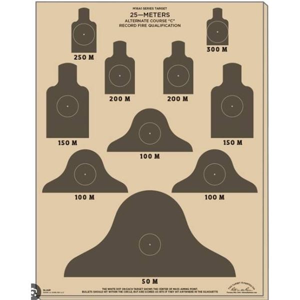 Rite in the Rain 25-Meter Alt. Course C (Target No. 9127), 100 Sheets, 17×22 Inches