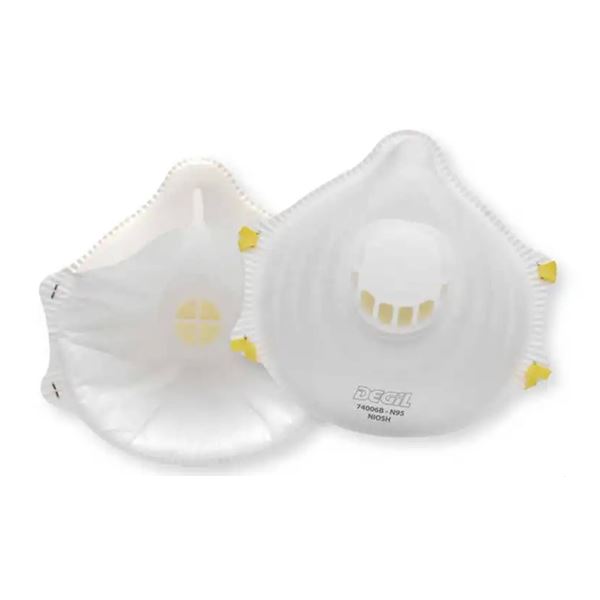 Lot of 4 Degil Odyssey N95V Disposable Valved Respirators, Box of 10 Each