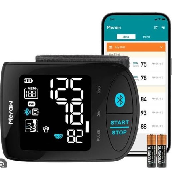 Meraw Aspen Wrist Blood Pressure Monitor with Bluetooth Connectivity