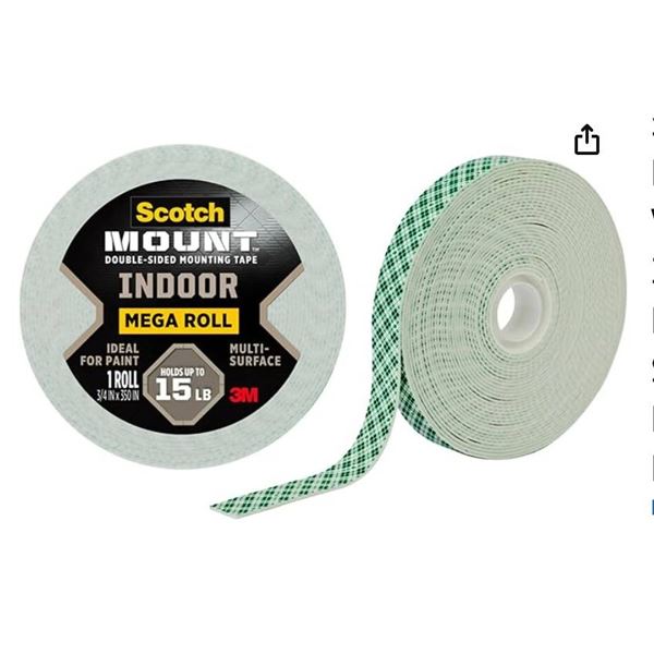 3M Scotch-Mount Indoor Double-Sided Mounting Tape Lot of 8 Rolls