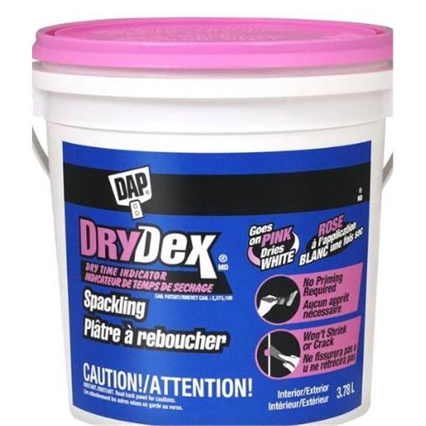 DAP DryDex Spackling Compound, 3.78 L, Interior/Exterior Use