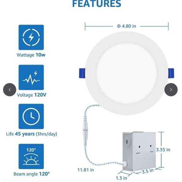 Valu+ 4-Inch LED Recessed Downlight 120V, ETL Certified Lot of 4