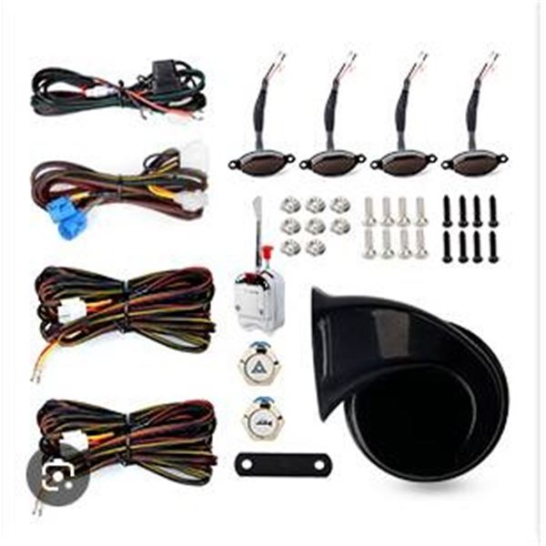 TV Emergency & Turn Signal Kit with Column Turn Switch and Horn Kit Red & Amber LED Compatible With 