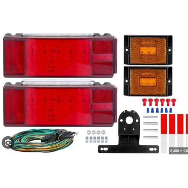 VINAUO LED Trailer Light Kit with Wiring Harness and License Plate Bracket