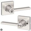 Image 1 : Weiser Elements Keyed Entry Lockset in Satin Nickel