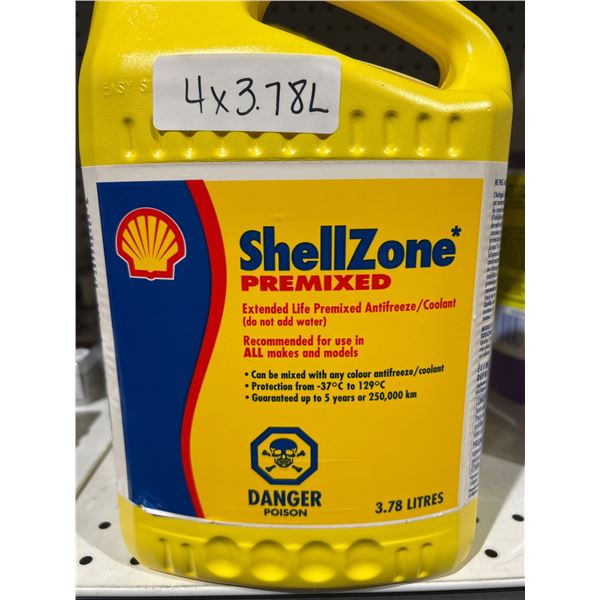 ShellZone Premixed Antifreeze/Coolant 4 x 3.78L Containers