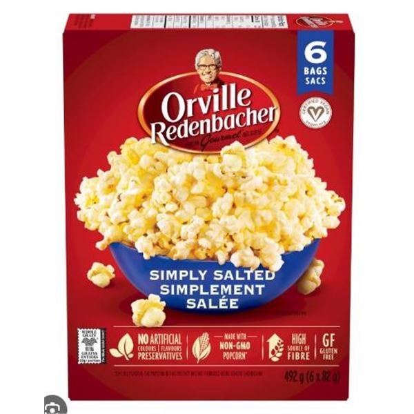 Orville Redenbacher Simply Salted 6-Bag Popcorn Set 492g