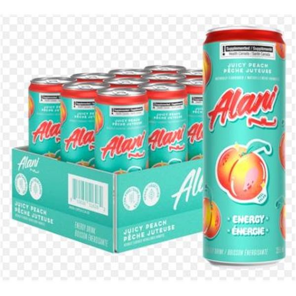 Alani Nu Energy Drink Juicy Peach, 12 Pack, 355 ml Each
