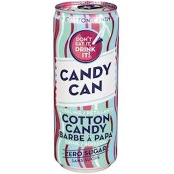 Candy Can Cotton Candy Zero Sugar Soft Drinks, 12 x 330ml Cans
