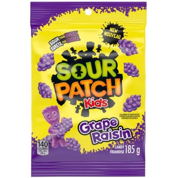 Sour Patch Kids Grape Raisin Candy – 12 x 154g Bags