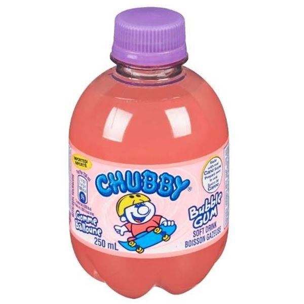 Chubby Bubble Gum Flavored Soft Drink 24-Pack of 300 ml Bottles