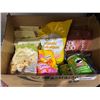 Image 1 : Box Lot of Snack Items: Chips, Gummies, and Crackers