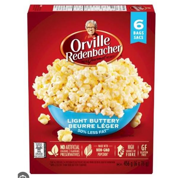 Orville Redenbacher’s Light Buttery Popcorn, 6 Bags, 45g Each