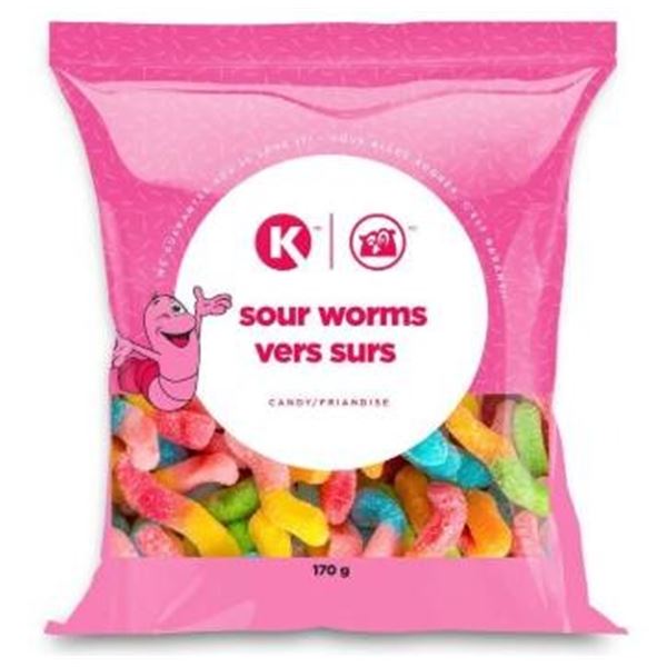Circle K+ Brand Sour Worms, 10 x 170 Gram Each