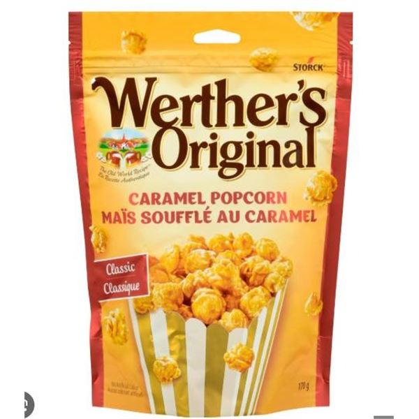 Werther’s Original Caramel Popcorn 170g Bags (Pack of 6)