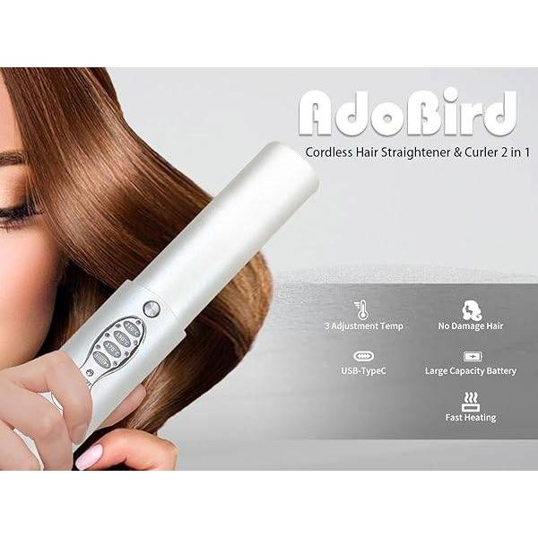 AdoBird Wireless Small Portable Hair Straightener