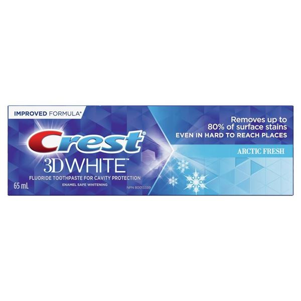 Lot of 4 Crest 3D White Arctic Fresh Toothpaste Tubes, 135 mL Each