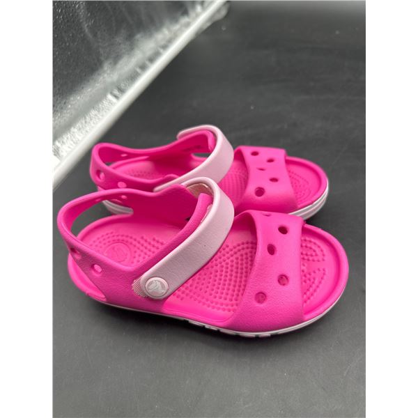 Pink Crocs Brand Sandals with Adjustable Straps Childs size 9