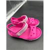 Image 1 : Pink Crocs Brand Sandals with Adjustable Straps Childs size 9