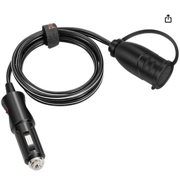 YCIN DC Cigarette Lighter Plug, 4V, 13AWG, 3Ft Cord, Model CAP2F-C1