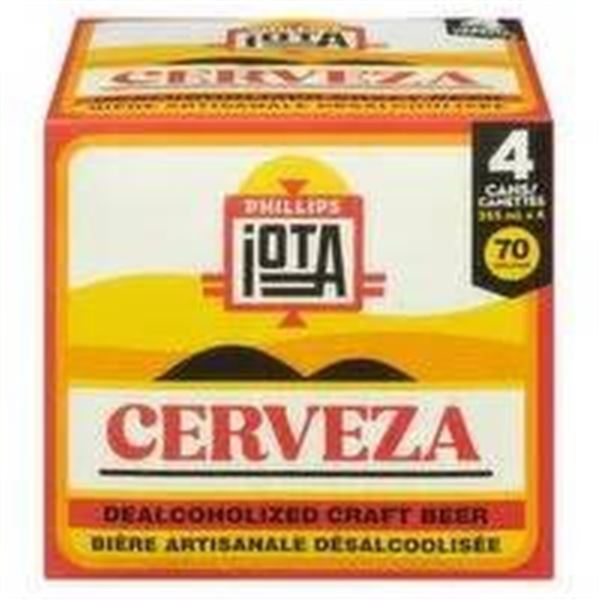 Phillips Iota Dealcoholized Craft Beer Cerveza 0.5 Percent ABV – 2 Sets of 4 Cans (355 mL E