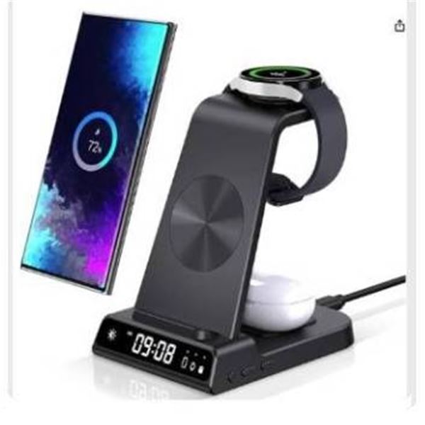 Multifunctional Wireless Charging Station with Clock Display