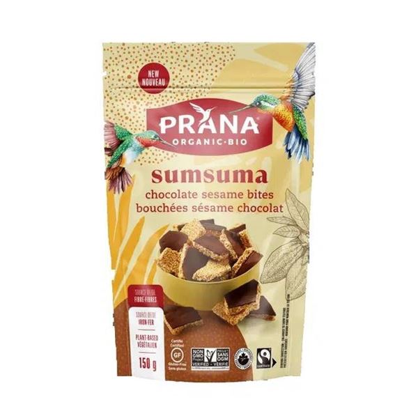 Prana Organic Bio Sumsuma Chocolate Sesame Bites, 8 x 150g