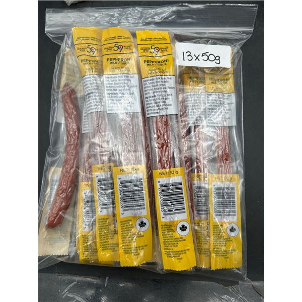 13-Pack of 50g Mild Pepperoni Sticks – Net Weight 650g