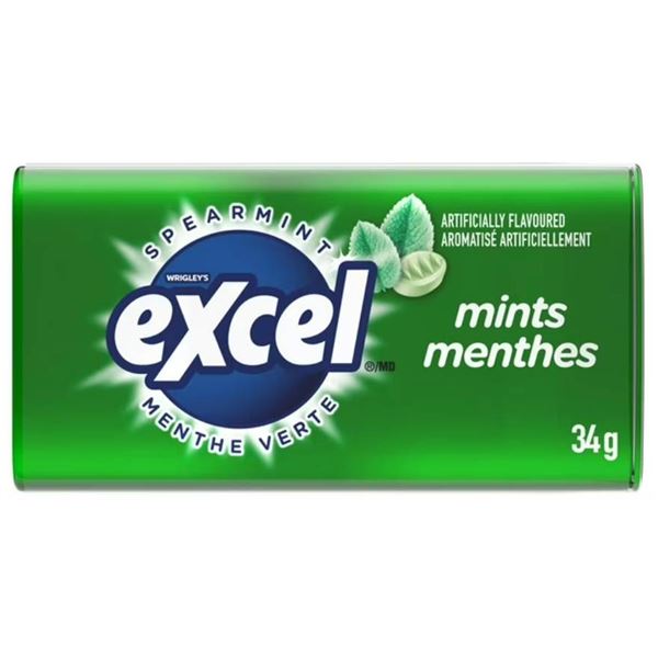 Excel Spearmint Mints 8-Pack, 34g Each
