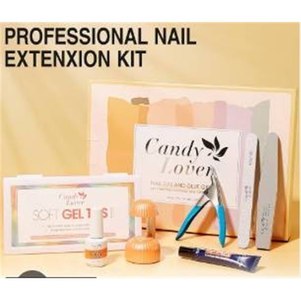 Candy Lover Nail Tips And Glue Gel Kit With UV LED Lamp